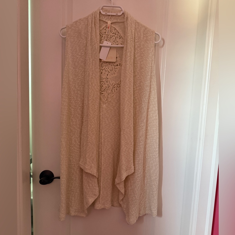 Orange Creek Cream Shrug with Asymmetrical Draped Design